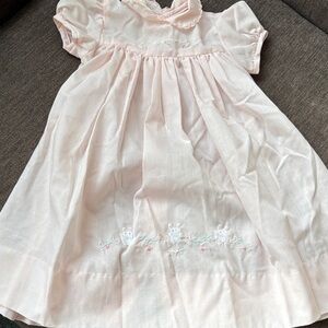 Classic Vintage  Pink Embroidered Baby Easter Dress!